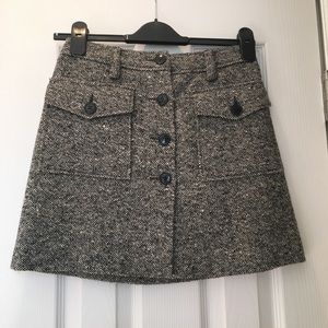 Agnes B. Wool Tweed Skirt with Buttons, Eu Size 36